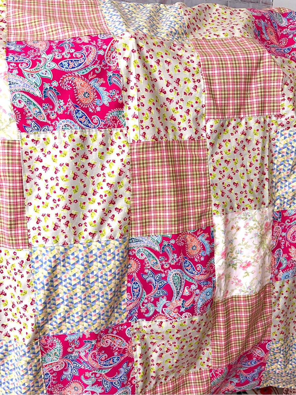 Patchwork summer weight throw